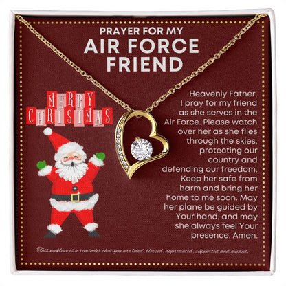 JGF Jewelry Gifts for Family My Friend Is US Air Force Present Single Simple Heart Necklace