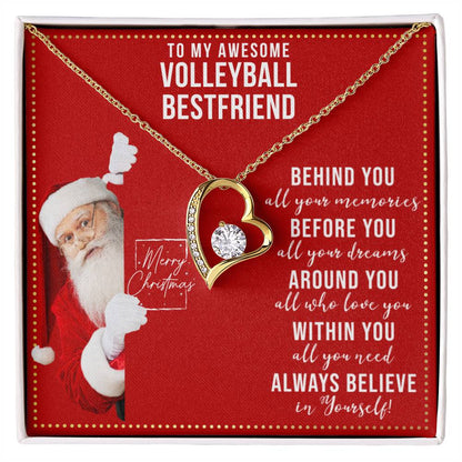 JGF Jewelry Gifts for Family Gift To My Bestie BFF Heart Necklace For Volleyball Female Friend