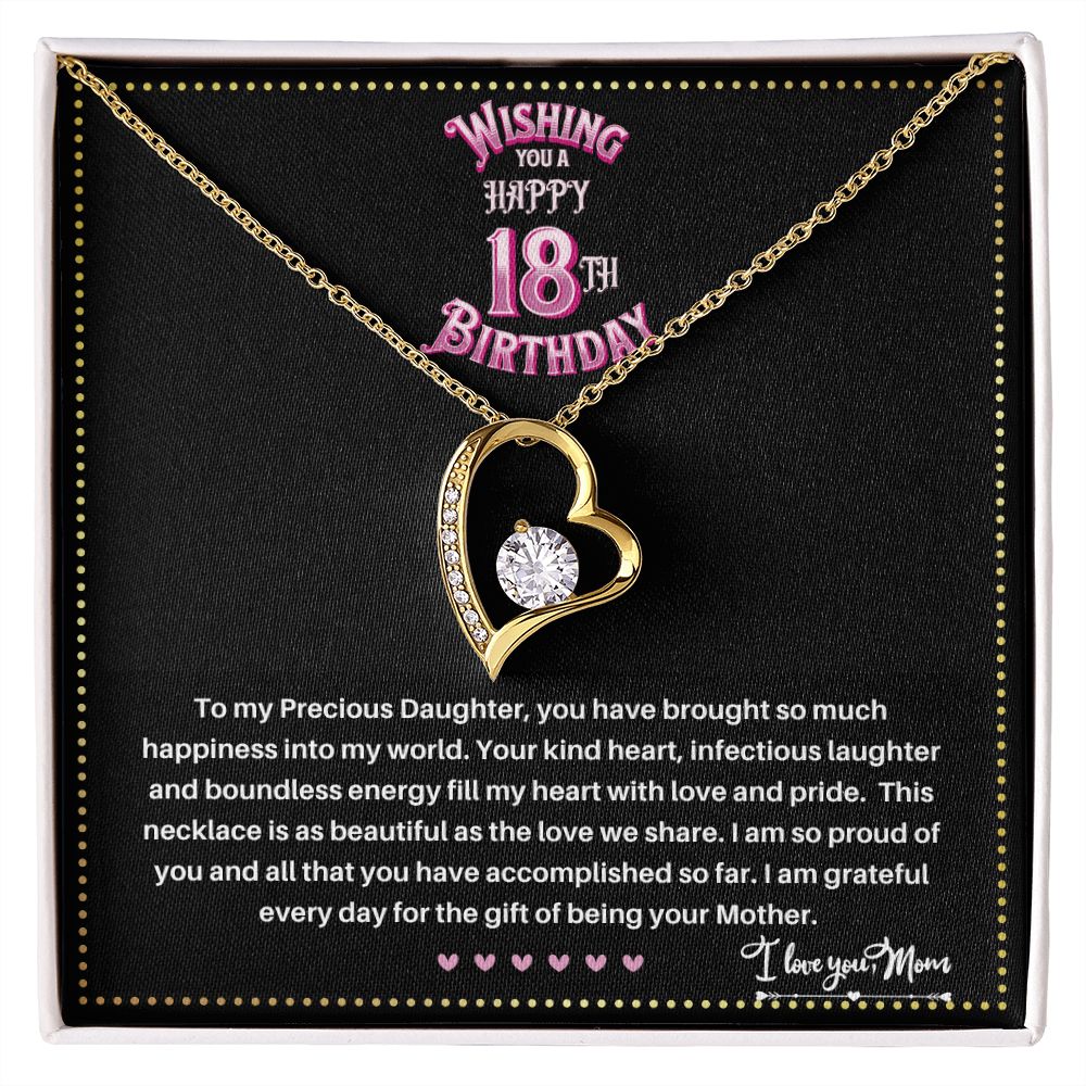 JGF Jewelry Gifts for Family | 18 Year Old Girl Birthday Gifts From Mom | Single Heart Pendant Necklace With Crystal Zircon