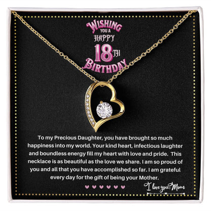 JGF Jewelry Gifts for Family | 18 Year Old Girl Birthday Gifts From Mom | Single Heart Pendant Necklace With Crystal Zircon