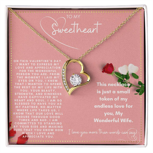 JGF Jewelry Gifts for Family Happy Valentine To My Wife Necklace From Husband