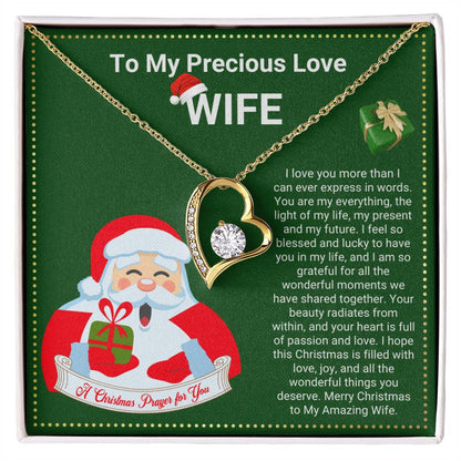 JGF Jewelry Gifts for Family Christmas Message Card For Wife Heart Shaped Necklaces For Women Sterling Silver