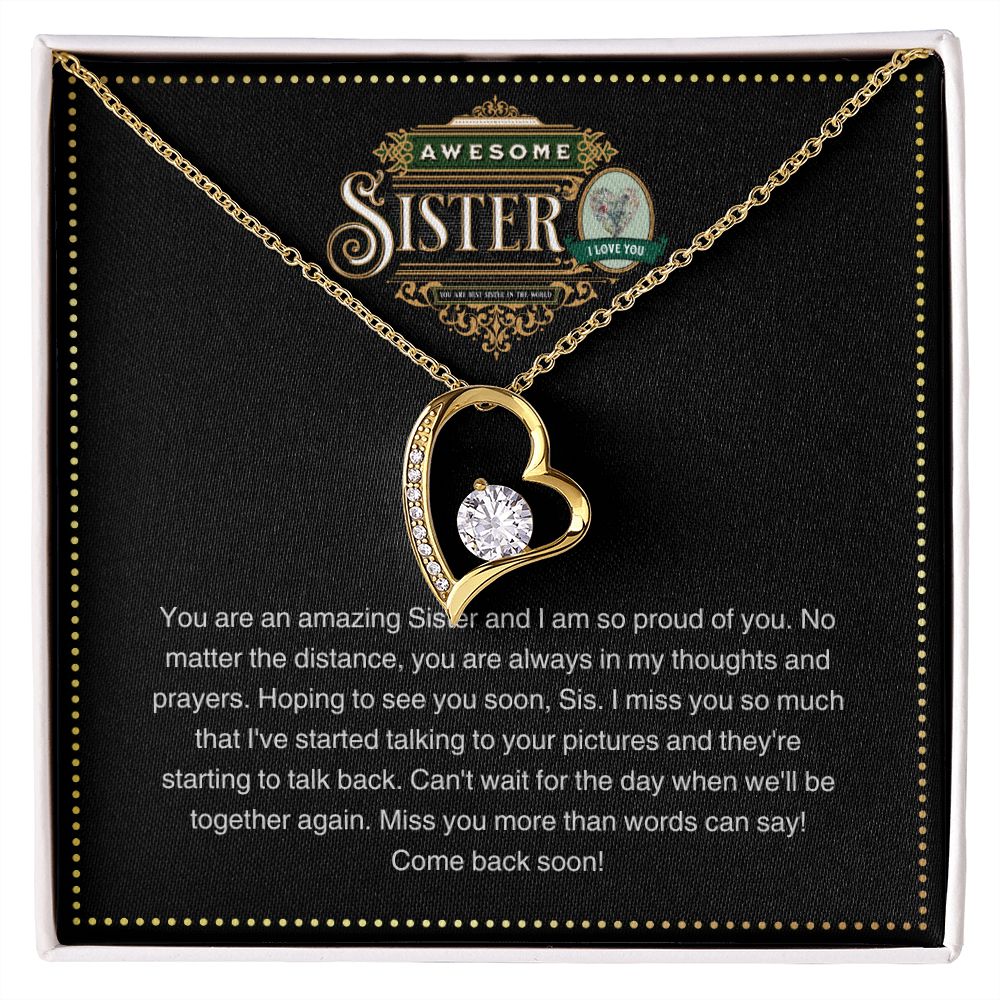 JGF Jewelry Gifts for Family | Elegant Sterling Silver CZ Pave Open Heart Charm Pendant Necklace Gift for Older Sister | Cubic Zirconia Sterling Silver