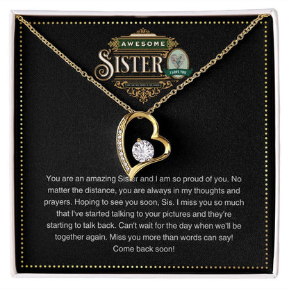 JGF Jewelry Gifts for Family | Elegant Sterling Silver CZ Pave Open Heart Charm Pendant Necklace Gift for Older Sister | Cubic Zirconia Sterling Silver