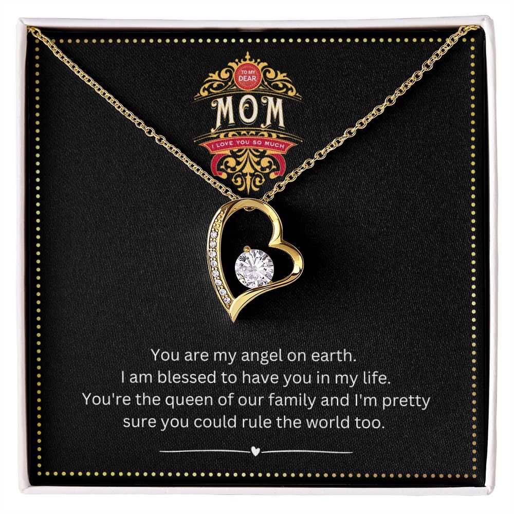 JGF Jewelry Gifts for Family | Sterling Silver Heart Shape Necklace Gag Gift| Simple Nice Jewelry for Mom from Adopted Daughter