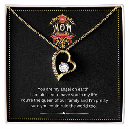 JGF Jewelry Gifts for Family | Sterling Silver Heart Shape Necklace Gag Gift| Simple Nice Jewelry for Mom from Adopted Daughter