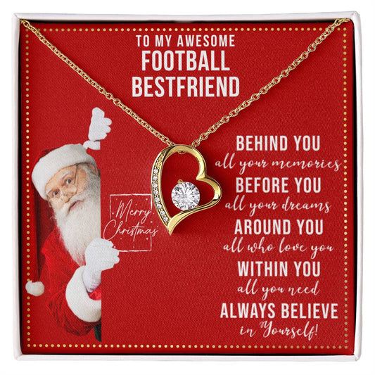 JGF Jewelry Gifts for Family Gift To My Bestie BFF Heart Necklace For Football Female Friend
