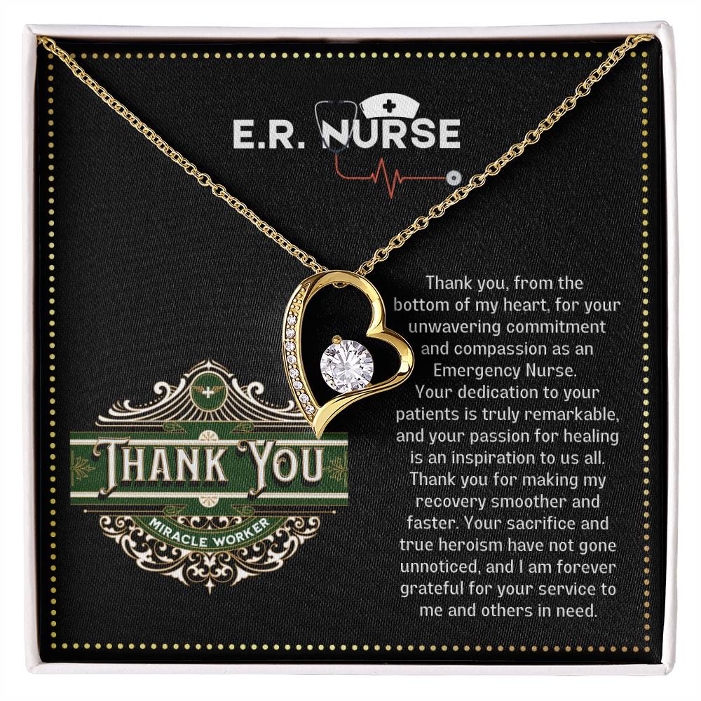 JGF Jewelry Gifts for Family ER RN Nurse Heart Necklace Gifts