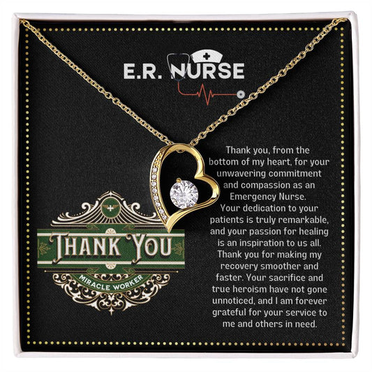 JGF Jewelry Gifts for Family ER RN Nurse Heart Necklace Gifts