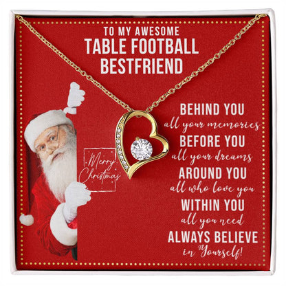 JGF Jewelry Gifts for Family To My BFF Heart Necklace For Table Football Female Friend