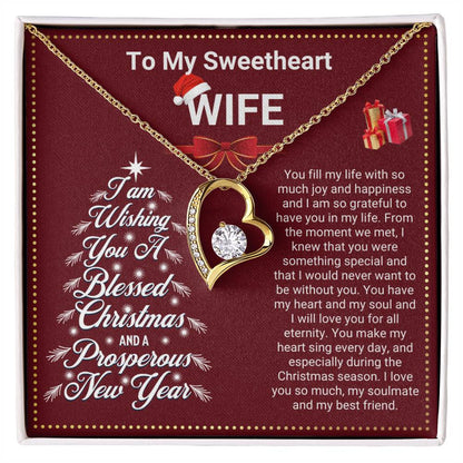 JGF Jewelry Gifts for Family Christmas Message Card For Wife Heart Shaped Necklaces For Women