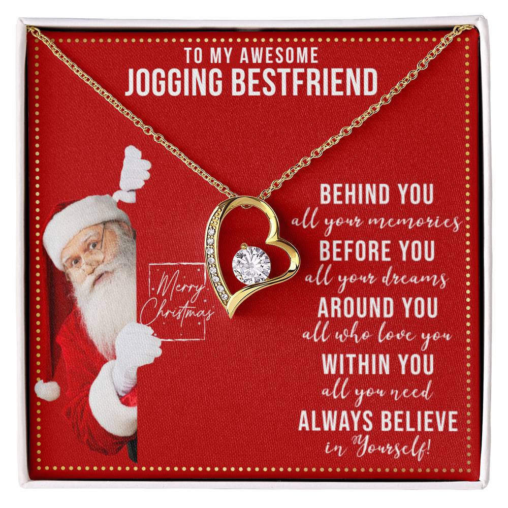 JGF Jewelry Gifts for Family Gift To My BFF Bestie Heart Necklace For Jogging Female Friend