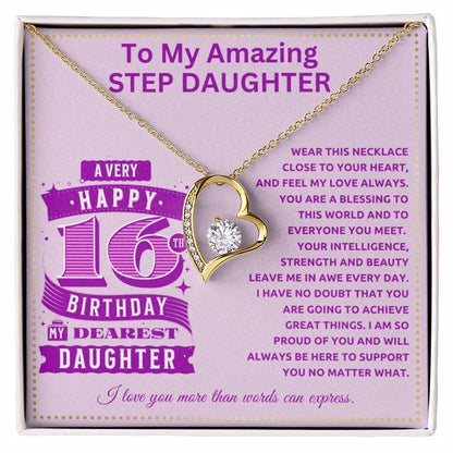 JGF Jewelry Gifts for Family Sweet 16 Birthday Card For Stepdaughter