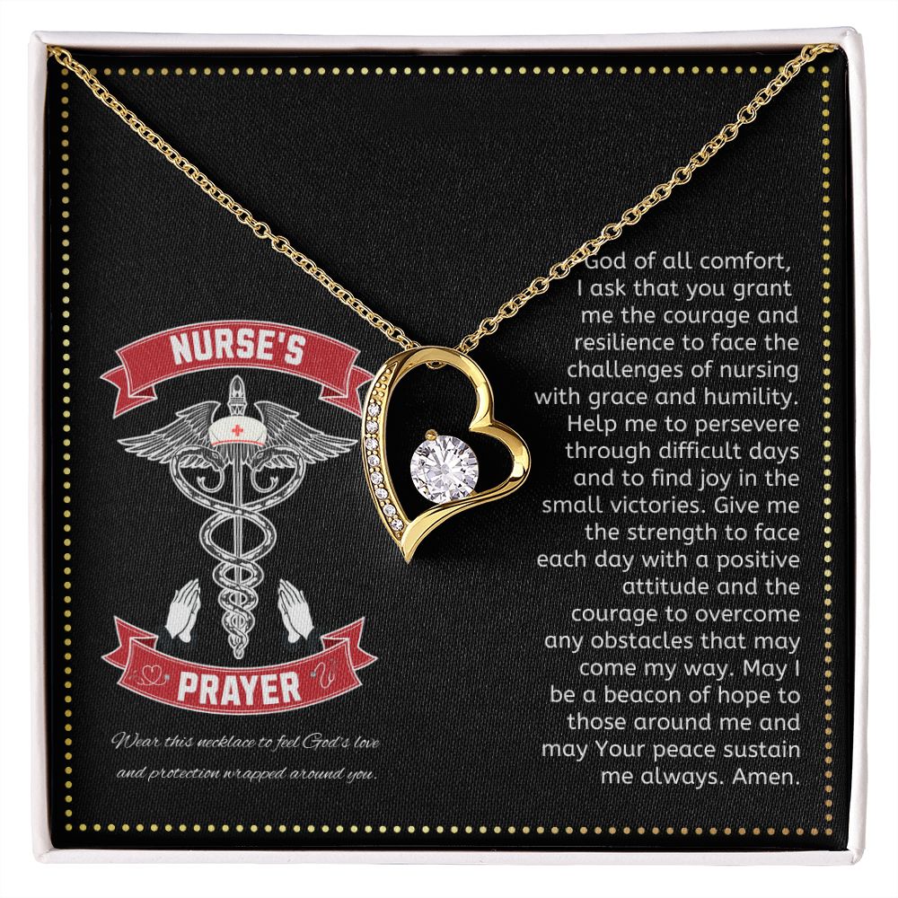 JGF Jewelry Gifts for Family | Nurses Prayer Necklace Sterling Silver | Nurse Practitioner Gifts for Women Heart Necklace