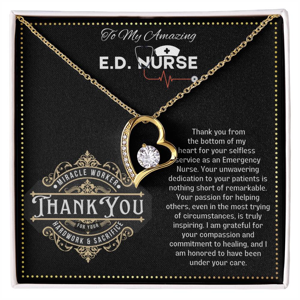 JGF Jewelry Gifts for Family Thank You Necklace Gifts for ED Nurse RN for Women