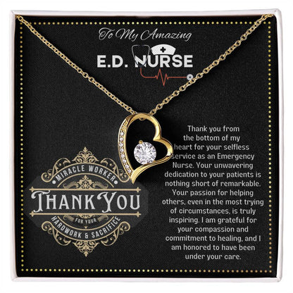 JGF Jewelry Gifts for Family Thank You Necklace Gifts for ED Nurse RN for Women