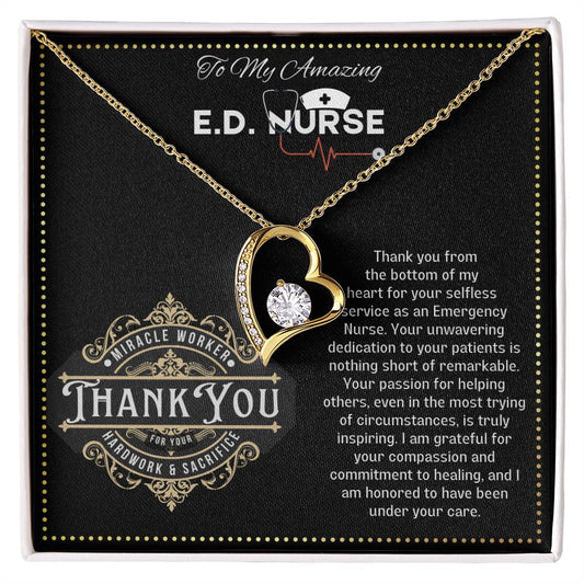 JGF Jewelry Gifts for Family Thank You Necklace Gifts for ED Nurse RN for Women