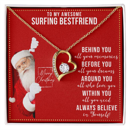 JGF Jewelry Gifts for Family To My BFF Heart Necklace Gift For Surfing Adult Female Friend