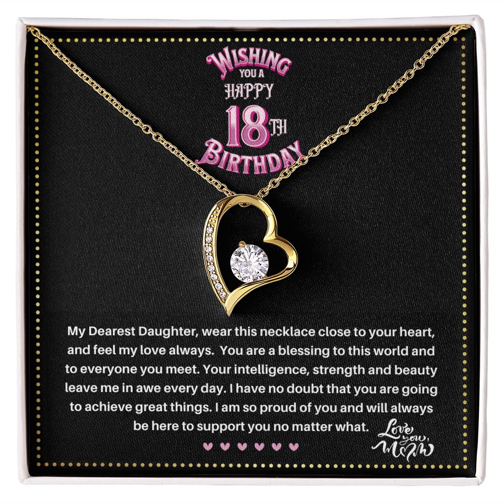 JGF Jewelry Gifts for Family | Happy 18th Birthday Gifts For Her Girl Women | Trendy Love Heart Pendant Necklace Jewelry