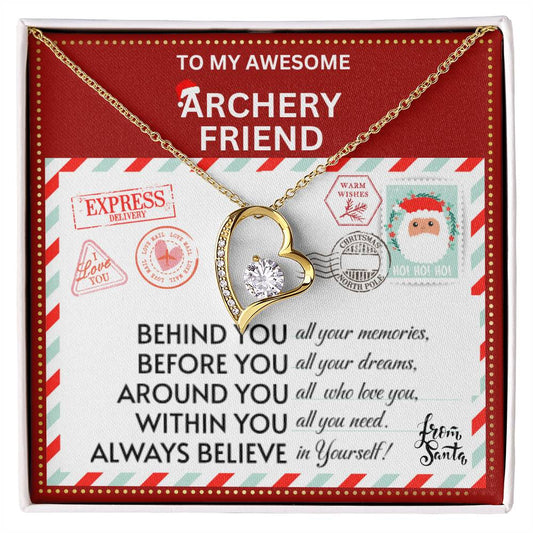 JGF Jewelry Gifts for Family Gift To My Bestie BFF Heart Necklace For Archery Female Friend