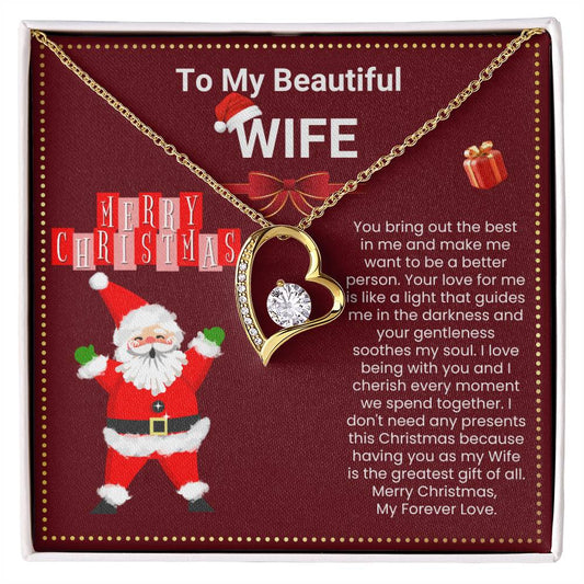 JGF Jewelry Gifts for Family Christmas Message Card For Wife Heart Shaped Choker Necklaces For Women