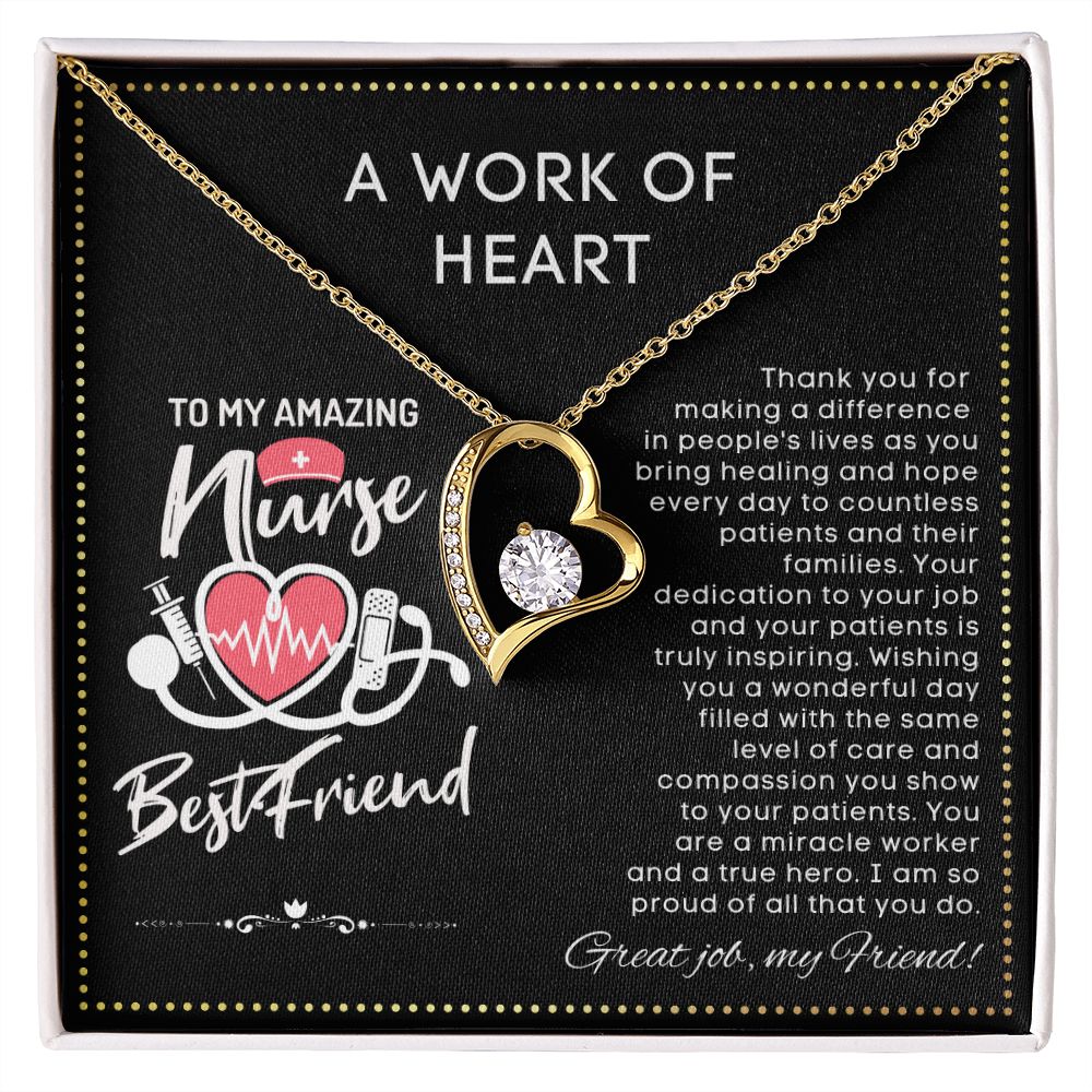 JGF Jewelry Gifts for Family | Nurse Practitioner Graduation Necklace Gift | My Favorite Nurse Calls Me Best Friend