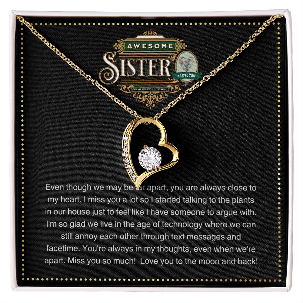 JGF Jewelry Gifts for Family | Sterling Silver Heart Shape Necklace Gifts for Long Distance Sister | Heart Necklace for Women