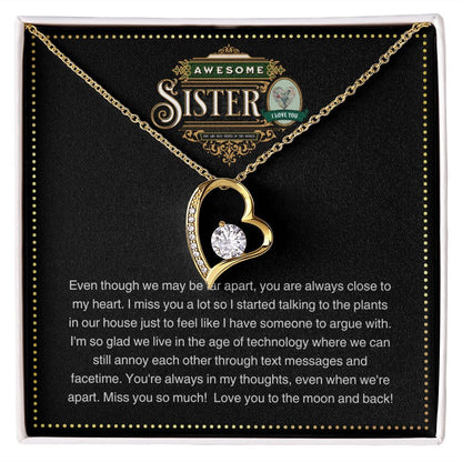 JGF Jewelry Gifts for Family | Sterling Silver Heart Shape Necklace Gifts for Long Distance Sister | Heart Necklace for Women