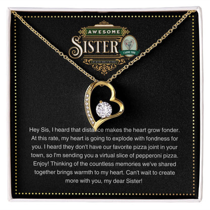 JGF Jewelry Gifts for Family |Simple Beauty Charm Women Stainless Steel Heart Pendant Chain Necklace Gifts for Awesome Sister