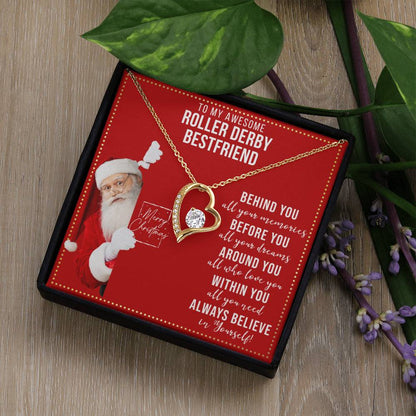 JGF Jewelry Gifts for Family To My BFF Heart Necklace Gift For Roller Derby Adult Female Friend