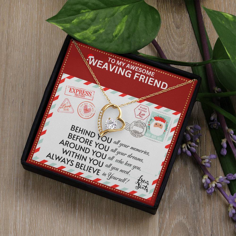 JGF Jewelry Gifts for Family To My BFF Bestie Heart Necklace For Weaving Female Friend Far Away