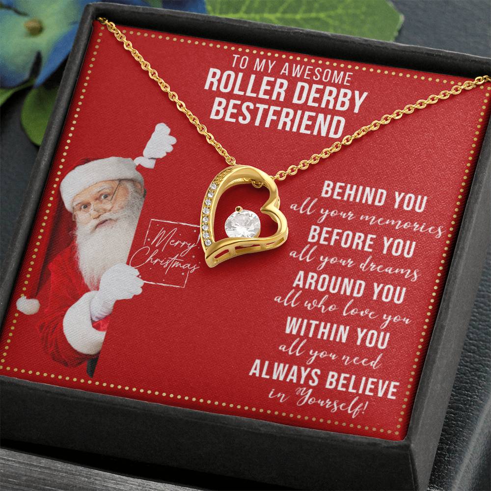 JGF Jewelry Gifts for Family To My BFF Heart Necklace Gift For Roller Derby Adult Female Friend