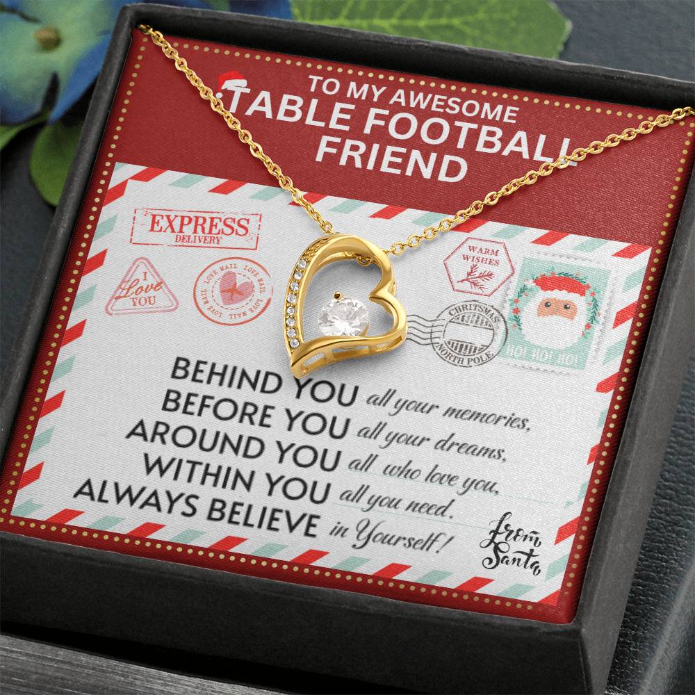 JGF Jewelry Gifts for Family To My BFF Bestie Heart Necklace For Table Football Female Friend