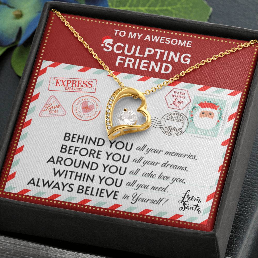 JGF Jewelry Gifts for Family To My BFF Bestie Heart Necklace Gift For Sculpting Adult Female Friend Far Away