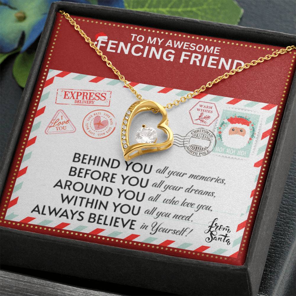 JGF Jewelry Gifts for Family To My BFF Bestie Heart Necklace For Fencing Female Friend