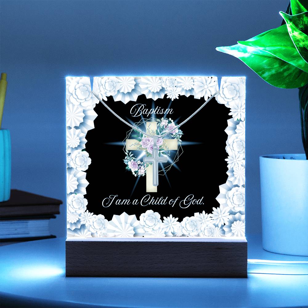 JGF Baptism Necklace For Girls Cross Necklace For Baby Girl