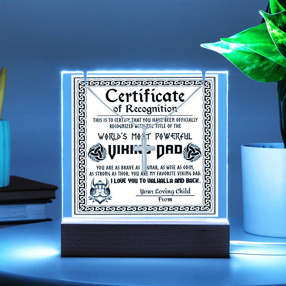 To My Dad - Certificate of Recognition