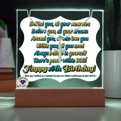 JGF Jewelry Gifts For Family Happy 18th Birthday with Cross Necklace