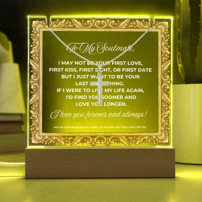 JGF Jewelry Gifts For Family To My Soulmate Cross Necklace For Him And Plaque For Men