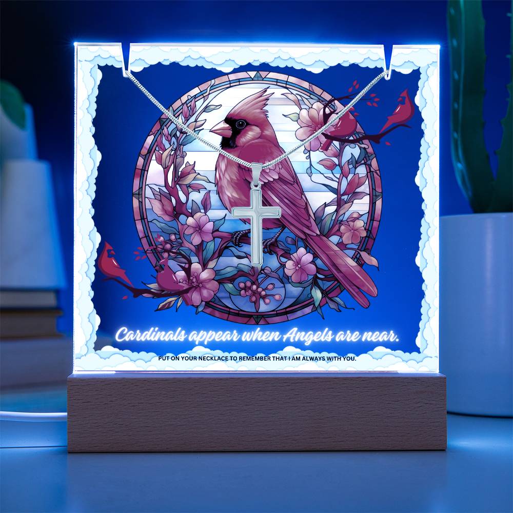 JGF Jewelry Gifts For Family When Cardinals Appear Angels Are Near Cross Necklace