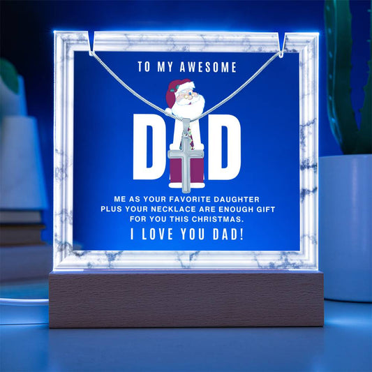 JGF Jewelry Gifts For Family Necklace Necklace and Acrylic Plaque Christmas From Daughter