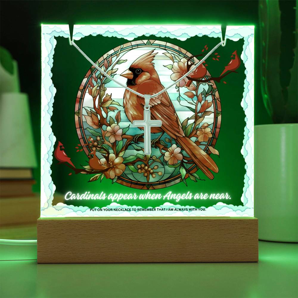 JGF Jewelry Gifts For Family When Cardinals Appear Angels Are Near Cross Necklace