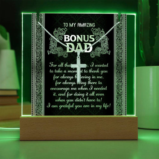 To My Bonus Dad Necklace