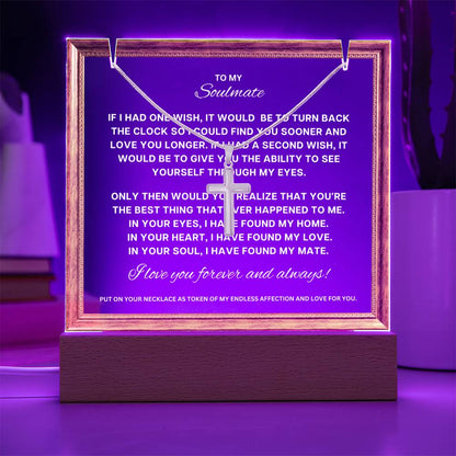 JGF Jewelry Gifts For Family To My Soulmate Cross Necklace For Men and Acrylic Plaque For Him