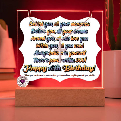 JGF Jewelry Gifts For Family Happy 18th Birthday with Cross Necklace