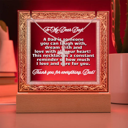 JGF Jewelry Gifts For Family Necklace and Acrylic To My Dad Plaque Birthday