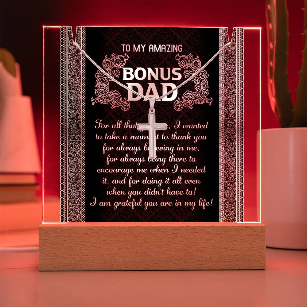 To My Bonus Dad Necklace