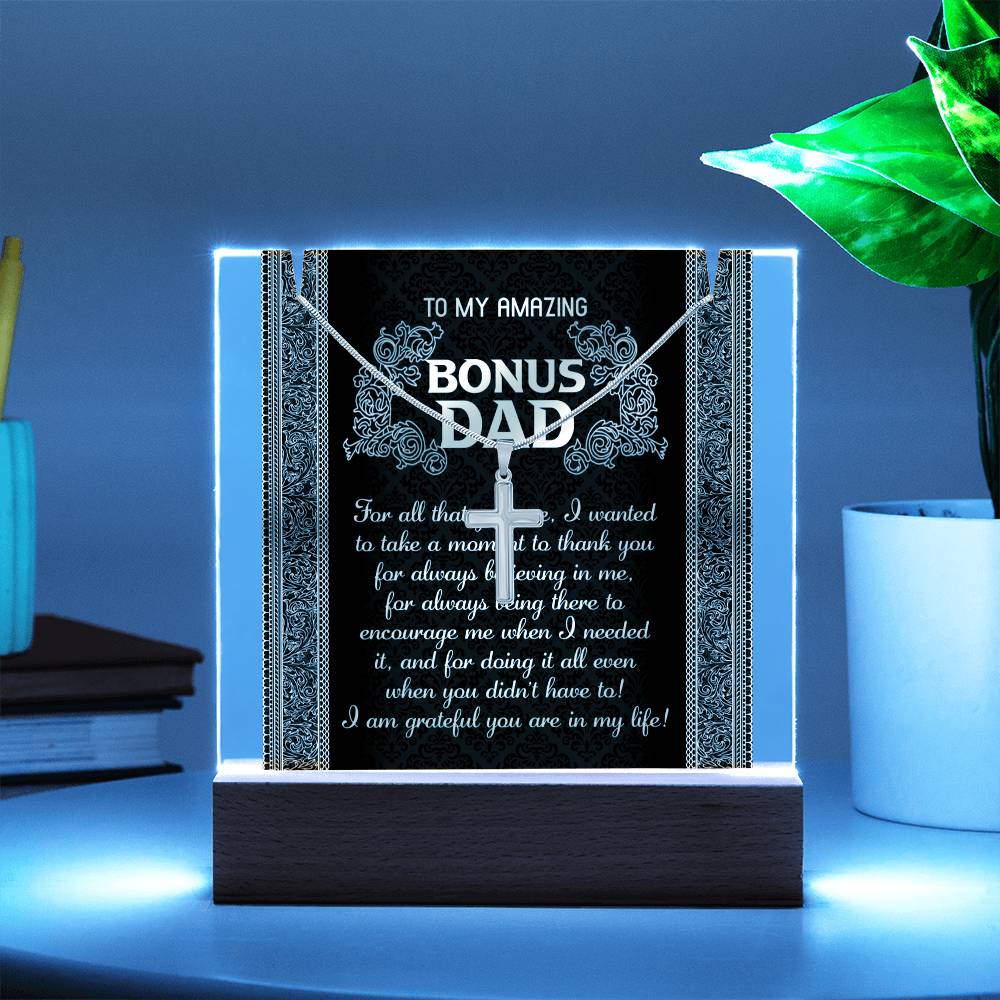 To My Bonus Dad Necklace