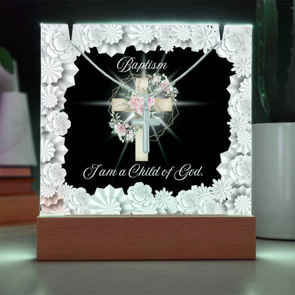 JGF Baptism Necklace For Girls Cross Necklace For Baby Girl