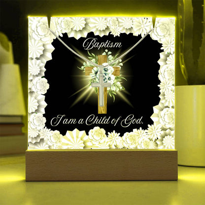 JGF Baptism of the Holy Spirit Cross Necklace For Baby Boy And Girl